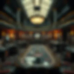 Intricate layout of an underground casino