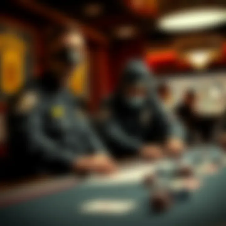 Police Raid on Gambling Operation Police raid on an illegal gambling operation