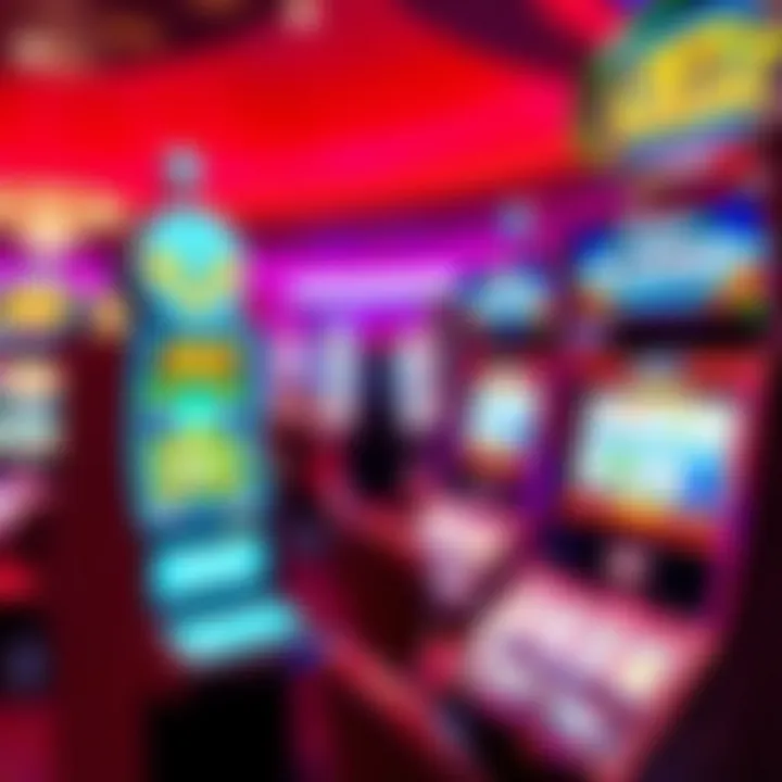 Aruze Slot Machines Experience A vibrant casino floor featuring Aruze Games slot machines in action.