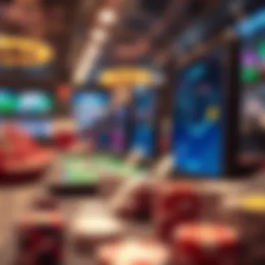 An illustration depicting the operational mechanics of online gambling interfaces.