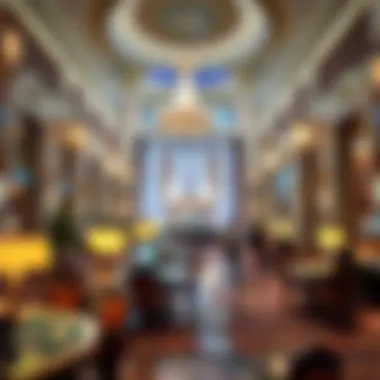 Luxurious Lobby Environment Luxurious lobby of Caesars Palace showcasing smoke-free areas