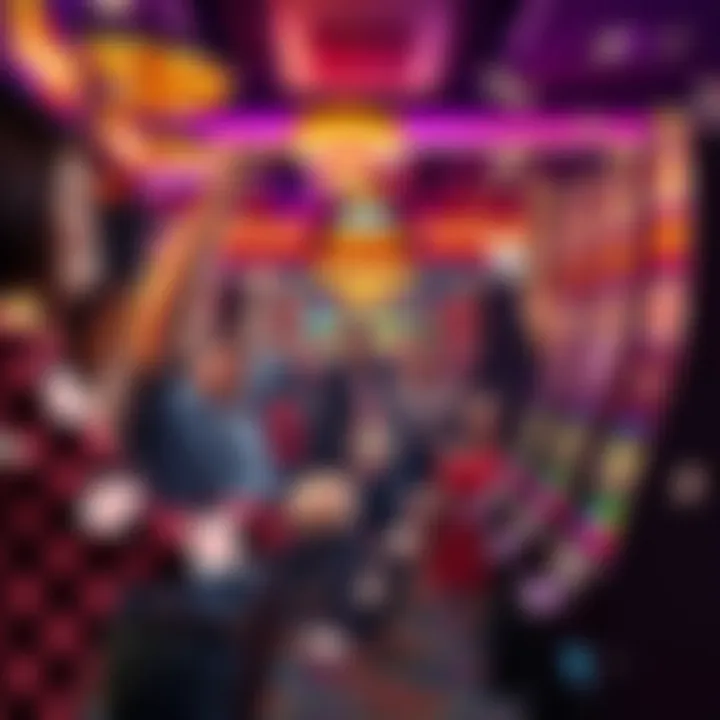 Celebration of a Big Win at the Slot Machine Excited players celebrating a big win at the slot machine