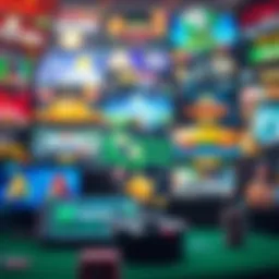 A collage of popular online gambling platforms showcasing their unique interfaces