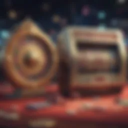 A vibrant illustration depicting various types of casino slots games.