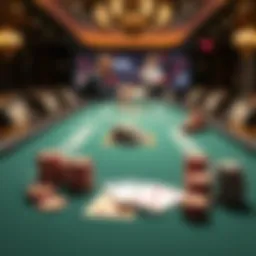 Omaha Poker table setup with cards and chips