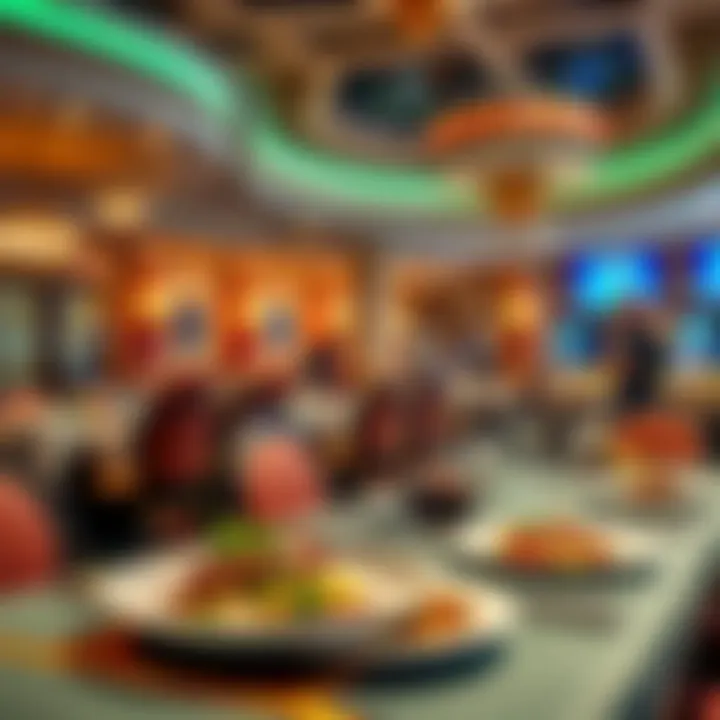 Emerald Casino Dining Elegant dining setting with gourmet dishes served at Emerald Casino