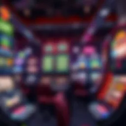 Vibrant display of various slot machines