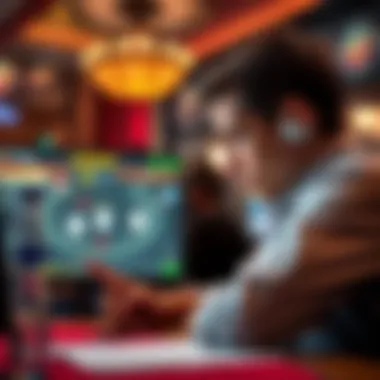 Strategizing for Online Blackjack Success A player focused on their online blackjack screen with strategy notes.