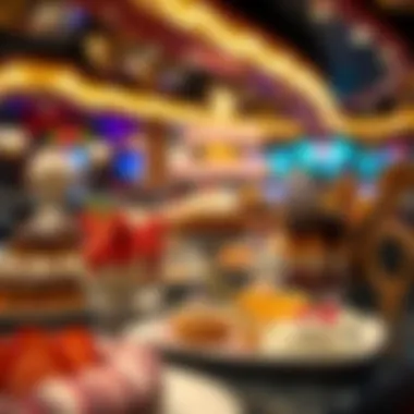 Decadent Dessert Selection at a Vegas Buffet A vibrant display of desserts highlighting the sweet side of Las Vegas buffets