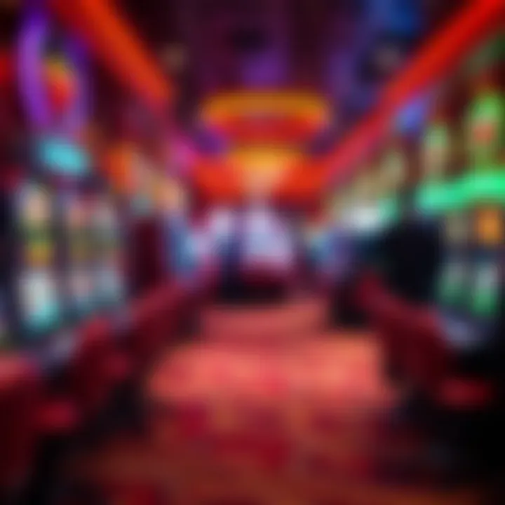 Vibrant Gaming Area at Caesars Interior gaming area filled with vibrant slot machines and table games