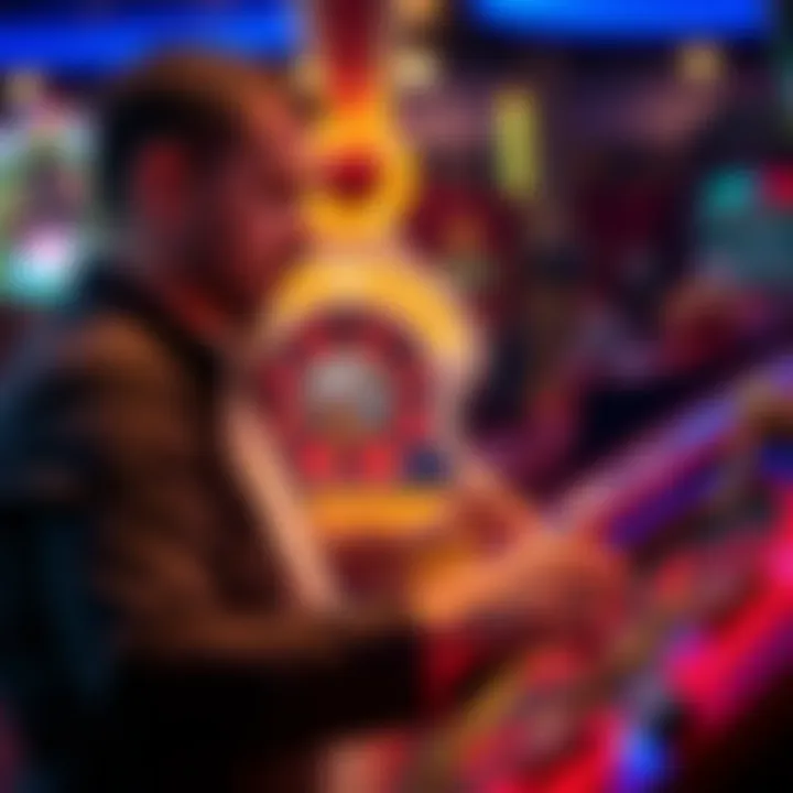 Player Engagement in Spinning Wheel Games A close-up of a player engaged in a spinning wheel game