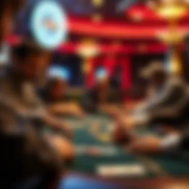 Intense Poker Action Close-up of a poker table during an intense game