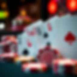 A visually appealing arrangement of casino tokens and cards symbolizing low deposit gaming options