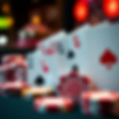 Low Deposit Casino Tokens and Cards A visually appealing arrangement of casino tokens and cards symbolizing low deposit gaming options