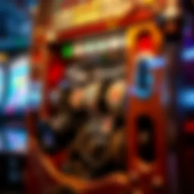 The Mechanics of a Vintage Coin Slot An intricate view of a vintage coin slot machine showcasing its mechanical components.