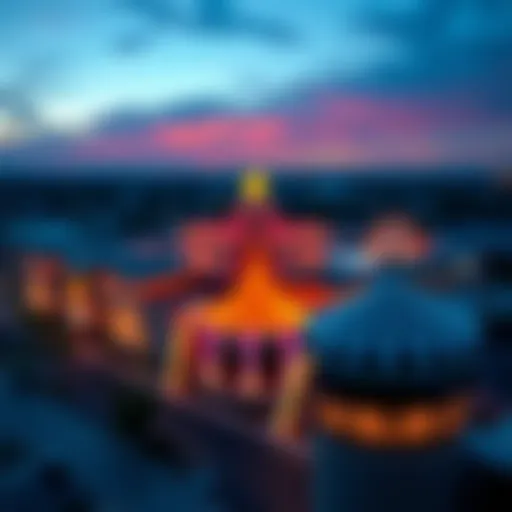 Aerial view of a Delaware casino at dusk