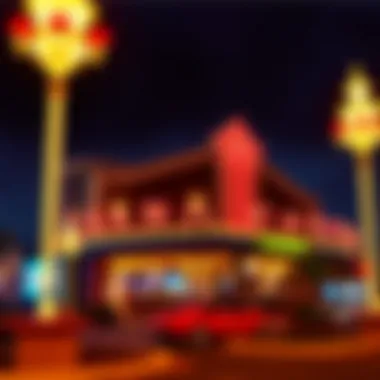 Delaware casino exterior with vibrant lights at night