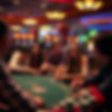 Group of friends enjoying table games at a casino