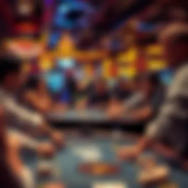 Engaging Table Games at Double Down Casino Players engaged in a lively table game