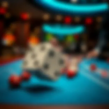 The Art of the Dice Throw in Craps Close-up of dice being thrown on a craps table