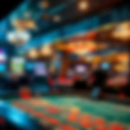 Lively Casino Atmosphere with Craps Table Overview of a lively craps table in a casino setting