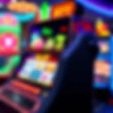 Vibrant Virtual Slot Machine An engaging depiction of a virtual slot machine display with vibrant graphics