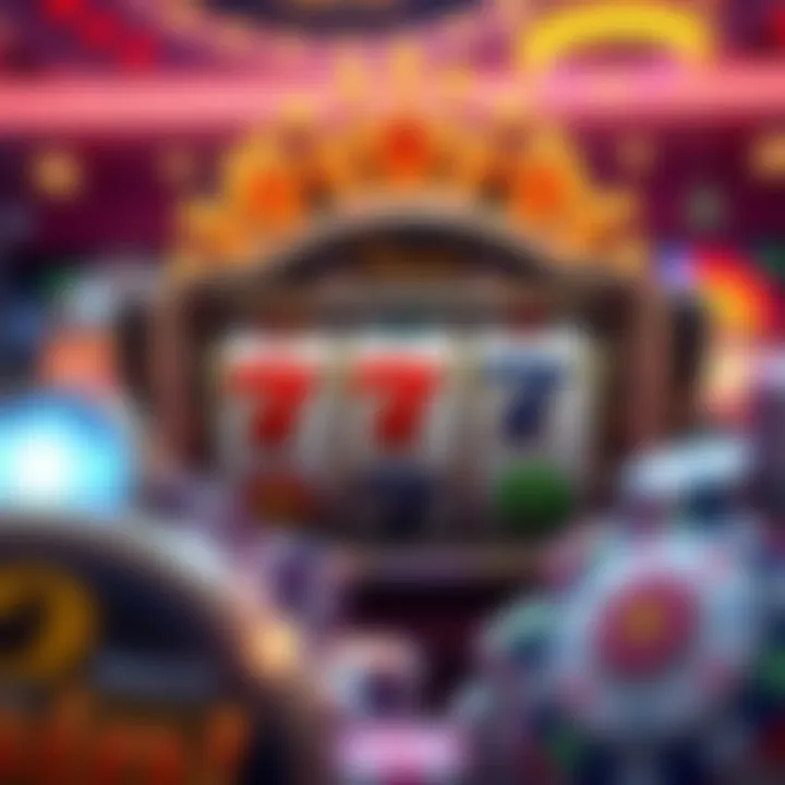 Colorful symbols representing various themes in slot games