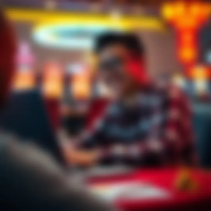 Joyful Gaming Experience A person enjoying a gaming session on a laptop with a joyful expression