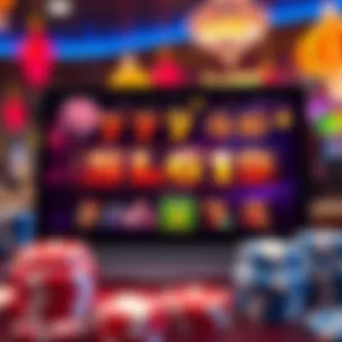 Latest Free Slots Casino Interface A vibrant online casino interface showcasing the latest free slots available to players.