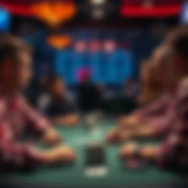 Players strategizing during a Texas Hold'em session