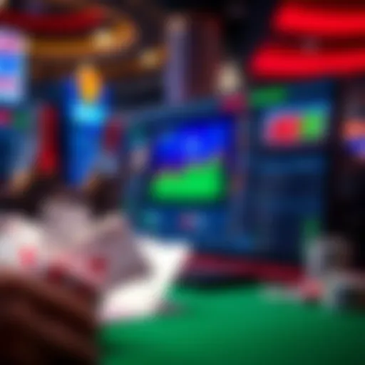 Digital Betting Platform Interface An overview of a digital betting platform interface with vibrant graphics