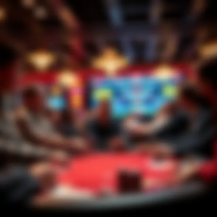 The Thrill of Poker Tournaments A vibrant poker tournament atmosphere filled with excitement and competitive spirit.