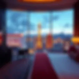 Luxurious hotel suite overlooking the Las Vegas Strip