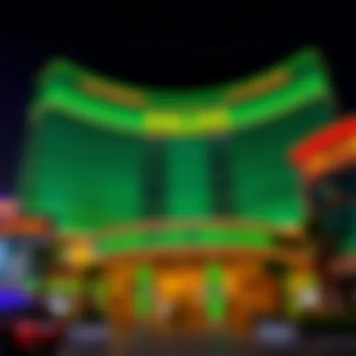 MGM Grand Las Vegas Exterior Exterior view of MGM Grand Las Vegas showcasing its iconic green façade