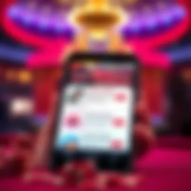 Casino App Bonuses A close-up of a smartphone displaying a casino app with no deposit bonus offers