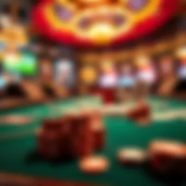 The Exciting Atmosphere of Poker Gaming Vibrant poker table with chips and cards