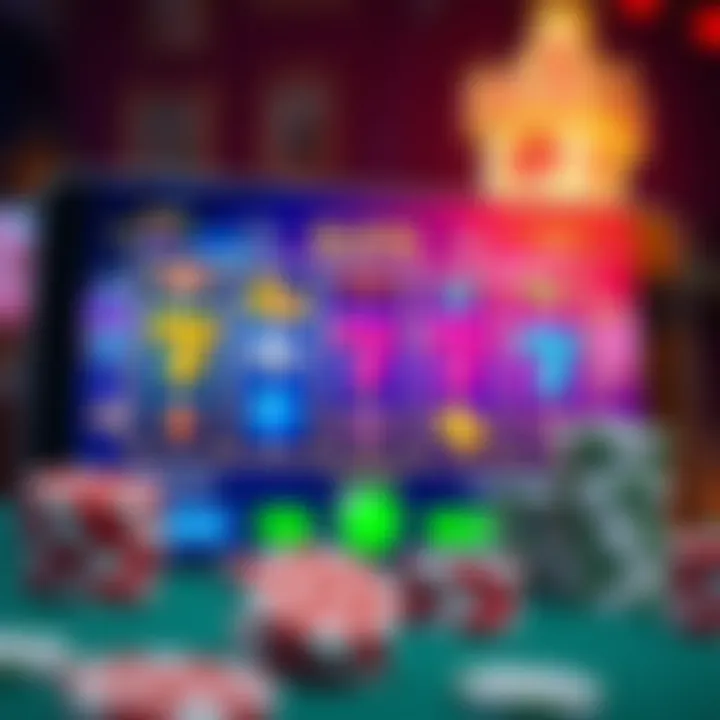 A visually appealing user interface of a social slots app showcasing vibrant graphics