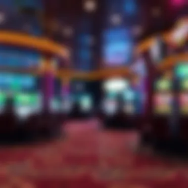 Interior of Delaware Park Casino Interior view of Delaware Park Casino showcasing betting kiosks