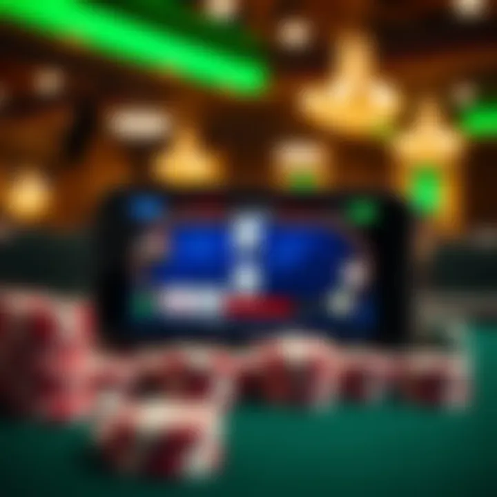 Real Money App Interface for Texas Hold'em Screenshot of a Texas Hold'em real money app