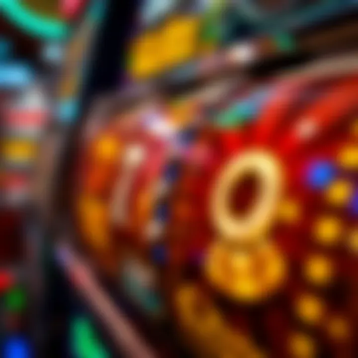 Dynamic Action of Slot Machine Reels Close-up of spinning glitz slot machine reels