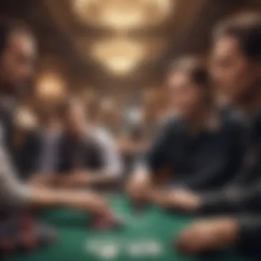 Exciting poker game in action with focused players
