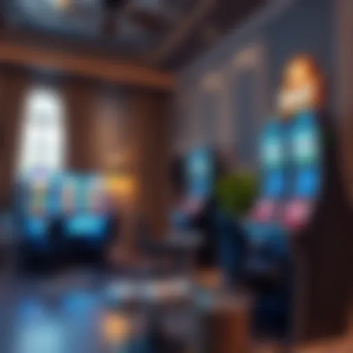 Elegant At-Home Slot Machine Setup Stunning at-home slot machine setup showcasing a stylish living room