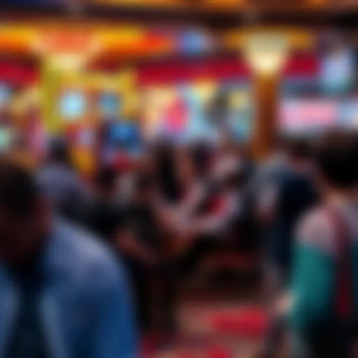 A vibrant gaming floor bustling with activity