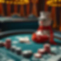 A captivating layout of a snowman poker table setup showcasing unique cards and chips.