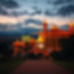 Panoramic view of the Golden Nugget Casino at dusk