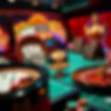 Diverse Selection of Online Casino Games A vibrant array of online casino games featuring poker, slots, and roulette