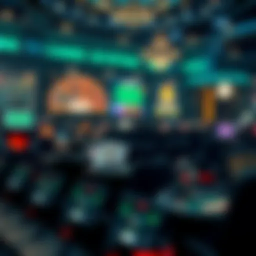 Diverse Online Gambling Platforms An intricate web of online gambling platforms showcasing variety