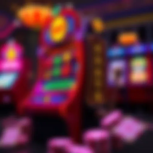 Vibrant Slot Machine Design An intricate slot machine showcasing vibrant graphics and symbols.