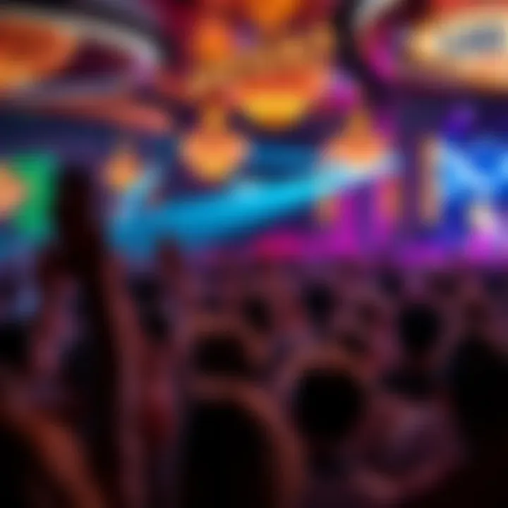 A vibrant live performance at a Las Vegas venue showcasing an energetic crowd
