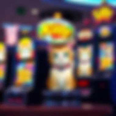 Vibrant Graphics of Kitty Slots Colorful kitty slot machine display featuring playful graphics